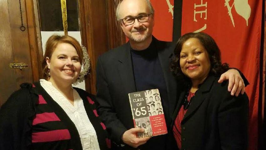 Pictured from left to right are Alison Law, Jim Auchmutey, and Kalin Thomas at The Wren's Nest in 2018.
